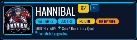 Hannibal - EU 2X Monthly Solo/Duo/Trio/Quad |No BP Wipes|Events